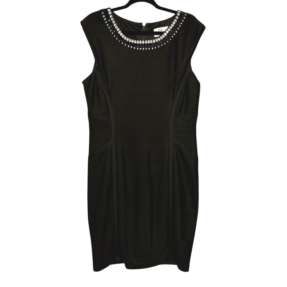 SD Collection Black Old Hollywood Glam Dress Womens Size 14 LBD Timeless Classic